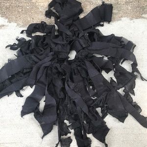 Black Fringe Hair Tie Mummy Costume Halloween Ghost Gothic Cheerleader